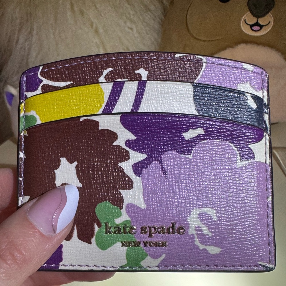 Kate Spade Sylvia Wildflower Purple Floral Card Holder